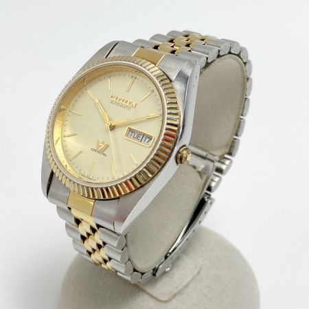  CITIZEN シチズン クリスタル セブン デイデイト SS 4-R02108 ゴールド 自動巻き メンズ 腕時計 CRYSTAL 7