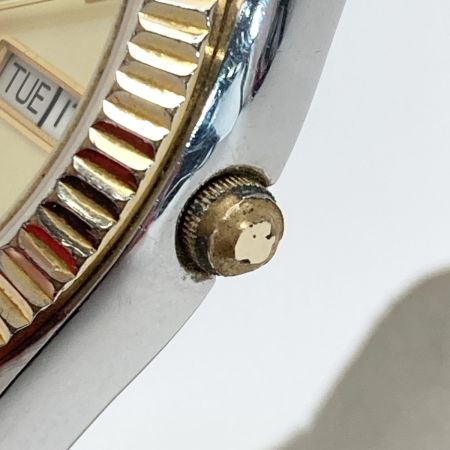  CITIZEN シチズン クリスタル セブン デイデイト SS 4-R02108 ゴールド 自動巻き メンズ 腕時計 CRYSTAL 7