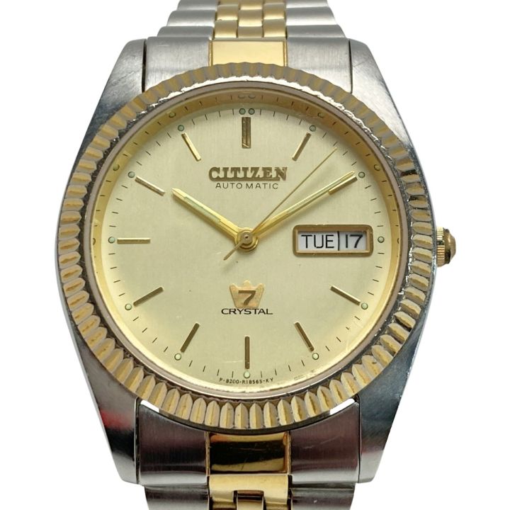 CITIZENメンズ腕時計、長期保管未使用美品！ 昭和レトロなオールゴールドが◎ CITIZEN シチズン クリスタル セブン デイデイト SS 4-R02108 ゴールド