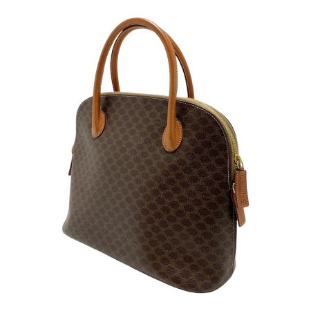  CELINE セリーヌ マカダム柄 PVCxレザー ヴィンテージ M95 ブラウン ハンドバッグ ストラップ無