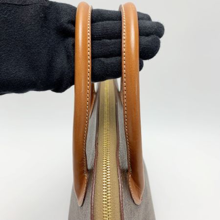  CELINE セリーヌ マカダム柄 PVCxレザー ヴィンテージ M95 ブラウン ハンドバッグ ストラップ無