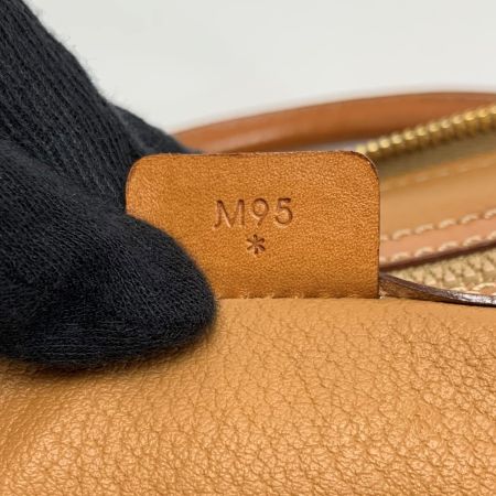  CELINE セリーヌ マカダム柄 PVCxレザー ヴィンテージ M95 ブラウン ハンドバッグ ストラップ無