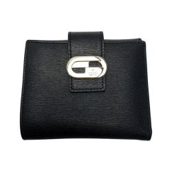 ☆☆ GUCCI グッチ レザー 035･2888 ブラック Wホック財布 シルバー金具 レディース Bランク
