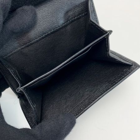  GUCCI グッチ レザー 035･2888 ブラック Wホック財布 シルバー金具 レディース