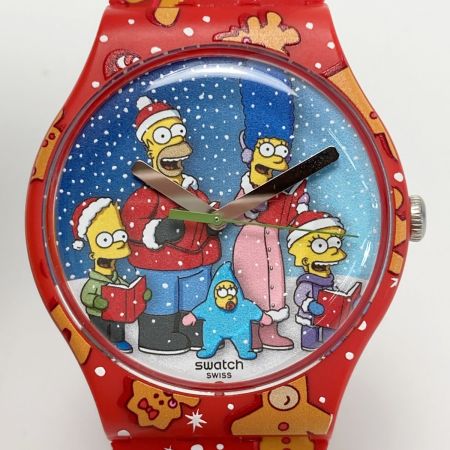  SWATCH スウォッチ ザ・シンプソンズ コラボモデル ワンダアス・ウインター・ワンダーランド SUOZ361 クォーツ 腕時計 箱有
