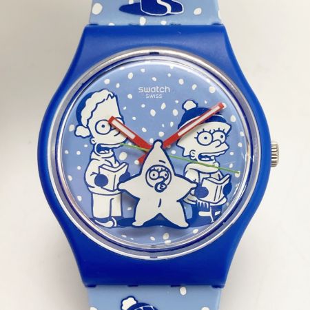  SWATCH スウォッチ ザ・シンプソンズ コラボモデル タイディングス・オブ・ジョイ SO28Z126 クォーツ 腕時計 箱有