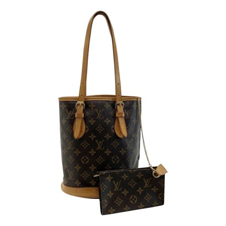  LOUIS VUITTON ルイヴィトン モノグラム プチ・バケット トートバッグ M42238 ショルダーバッグ ポーチ有