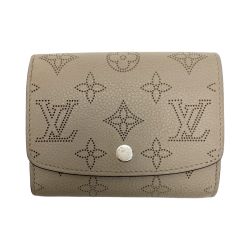 ☆☆ LOUIS VUITTON ルイヴィトン マヒナ ポルトフォイユ イリス コンパクト M62542 ベージュ 2つ折り財布 Bランク
