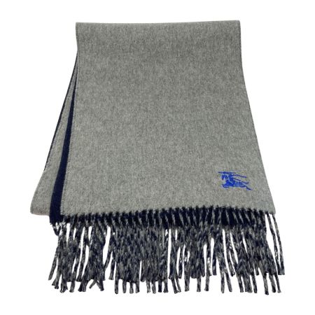  BURBERRY バーバリー リバーシブル カシミアマフラー グレー×ネイビー カシミア100％ ストール