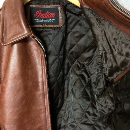  Indian インディアン レザージャケット 牛革 22-001 ブラウン サイズ 38 メンズ