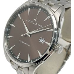 ☆☆ HAMILTON ハミルトン ジャズマスター ジェント H324510 ブラウン クォーツ メンズ 腕時計 箱・取説有 Bランク