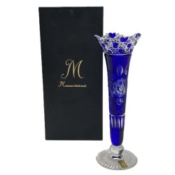 ☆☆ Meissen マイセン 一輪挿し マイセンクリスタル 23cm ブルー フラワーベース 花瓶 Bランク