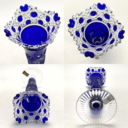 Meissen マイセン 一輪挿し マイセンクリスタル 23cm ブルー フラワーベース 花瓶