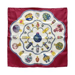 ☆☆ HERMES エルメス カレ40 Qu importe le flacon 香水瓶 シルクスカーフ ハンカチ プチカレ シルク100％ Bランク