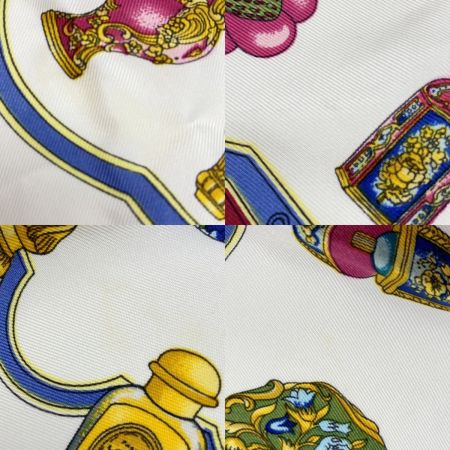  HERMES エルメス カレ40 Qu importe le flacon 香水瓶 シルクスカーフ ハンカチ プチカレ シルク100％