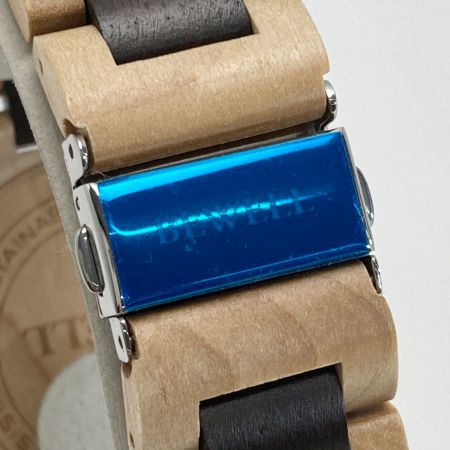  BEWELL ビーウェル クロノグラフ 木製 メープル/黒檀 W154A ベージュ クォーツ メンズ 腕時計