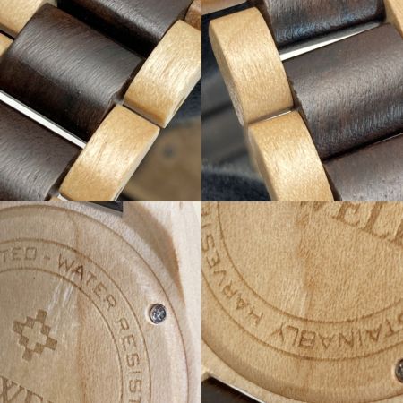  BEWELL ビーウェル クロノグラフ 木製 メープル/黒檀 W154A ベージュ クォーツ メンズ 腕時計