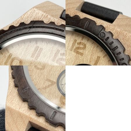  BEWELL ビーウェル クロノグラフ 木製 メープル/黒檀 W154A ベージュ クォーツ メンズ 腕時計