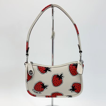  COACH コーチ スウィンガー バッグ 苺 Strawberry CT881 アイボリー ストラップ付 レザー レディース