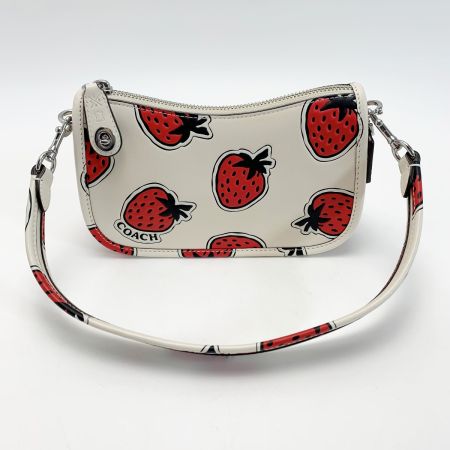  COACH コーチ スウィンガー バッグ 苺 Strawberry CT881 アイボリー ストラップ付 レザー レディース