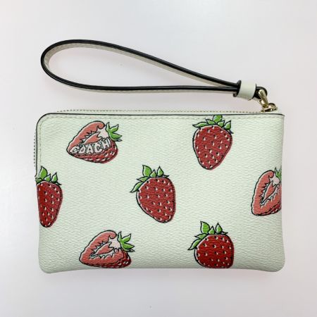  COACH コーチ コーナー ジップ リストレット CBB81 アイボリー ハンドポーチ