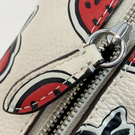  COACH コーチ コスメポーチ 苺 Strawberry CT893 アイボリー レザー レディース