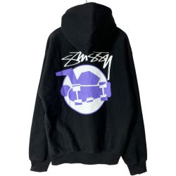 ☆☆ stussy ステューシー パーカー SKATEMAN スケートマン ブラック SIZE XL Bランク