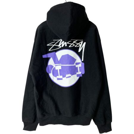  stussy ステューシー パーカー SKATEMAN スケートマン ブラック SIZE XL