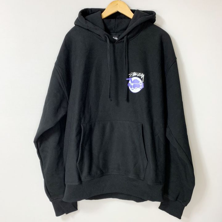 STUSSY　ステューシー　パーカー　両面ロゴ　刺繍ロゴ stussy ステューシー 両面ロゴ スケートマン スウェットパーカー