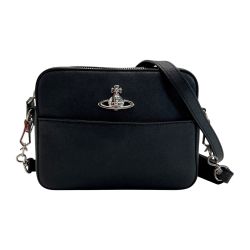 ☆☆ Vivienne Westwood ヴィヴィアン・ウエストウッド SAFFIANO CAMERA BAG カメラバッグ ブラック ショルダーバッグ Bランク