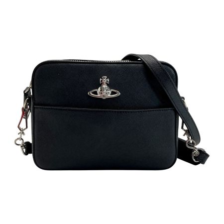  Vivienne Westwood ヴィヴィアン・ウエストウッド SAFFIANO CAMERA BAG カメラバッグ ブラック ショルダーバッグ