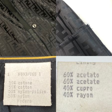  FENDI フェンディ ジャケット ズッカ柄 F093/068 ブラック SIZE 44 レディース