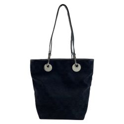 ☆☆ GUCCI グッチ トートバッグ GG キャンバス×レザー 12840 ブラック レディース Bランク