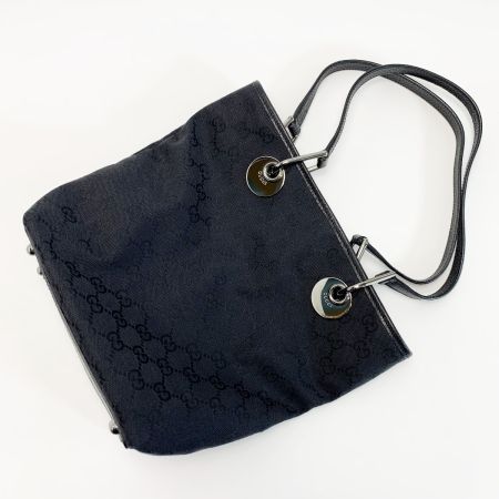  GUCCI グッチ トートバッグ GG キャンバス×レザー 12840 ブラック レディース