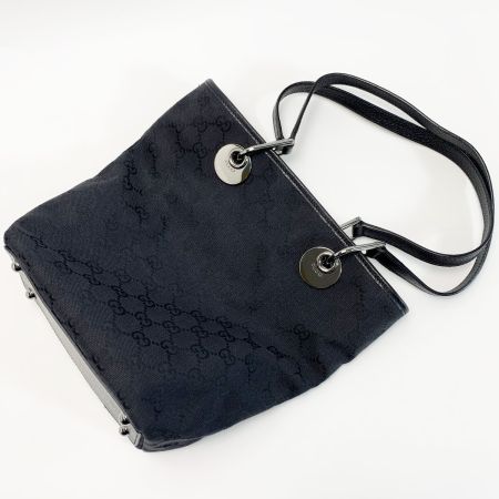 GUCCI グッチ トートバッグ GG キャンバス×レザー 12840 ブラック レディース