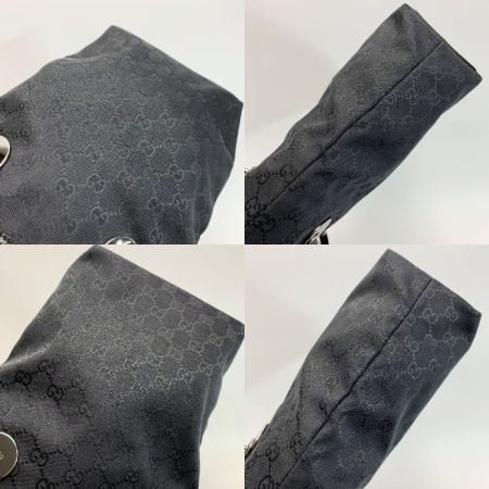  GUCCI グッチ トートバッグ GG キャンバス×レザー 12840 ブラック レディース