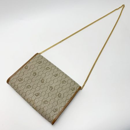  Christian Dior クリスチャンディオール ハニカム・トロッター ベージュ チェーンショルダーバッグ ゴールド金具