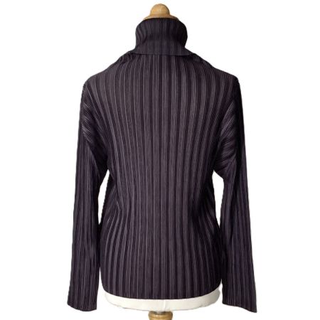  ISSEY MIYAKE イッセイミヤケ PLEATS PLEASE ハイネックカットソー タートルネック PP93-FK354 ブラウン系 サイズ 3 レディース