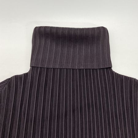  ISSEY MIYAKE イッセイミヤケ PLEATS PLEASE ハイネックカットソー タートルネック PP93-FK354 ブラウン系 サイズ 3 レディース