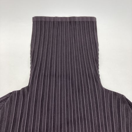  ISSEY MIYAKE イッセイミヤケ PLEATS PLEASE ハイネックカットソー タートルネック PP93-FK354 ブラウン系 サイズ 3 レディース