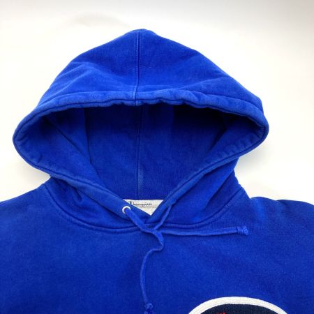  SUPREME x Champion コラボ プルオーバー パーカー Champion オレンジ×ブルー サイズ M メンズ