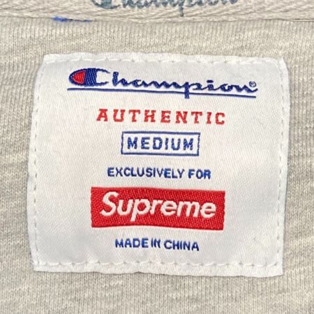  SUPREME x Champion コラボ プルオーバー パーカー Champion オレンジ×ブルー サイズ M メンズ
