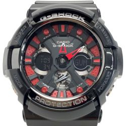 ☆☆ CASIO カシオ G-SHOCK クロノグラフ GA-200SH-1AJF ブラック×レッド クォーツ ラバー Bランク