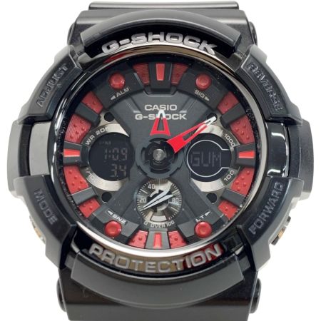  CASIO カシオ G-SHOCK クロノグラフ GA-200SH-1AJF ブラック×レッド クォーツ ラバー