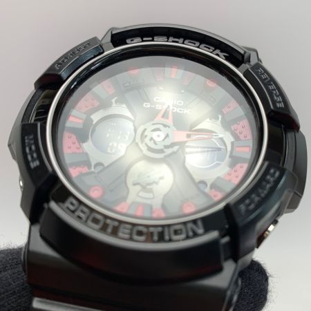  CASIO カシオ G-SHOCK クロノグラフ GA-200SH-1AJF ブラック×レッド クォーツ ラバー