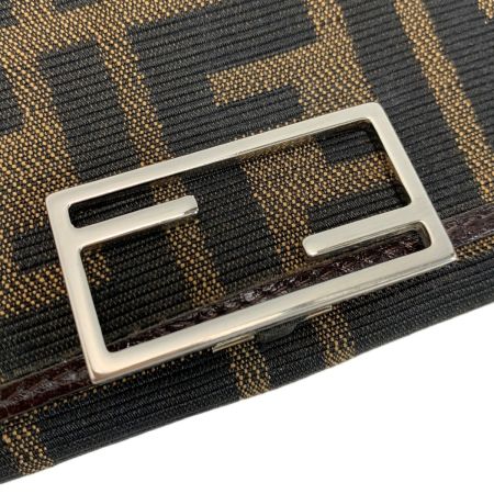  FENDI フェンディ 2つ折り長財布  ズッカ 07-15991 ブラウン キャンバス×レザー ガンチーニ金具