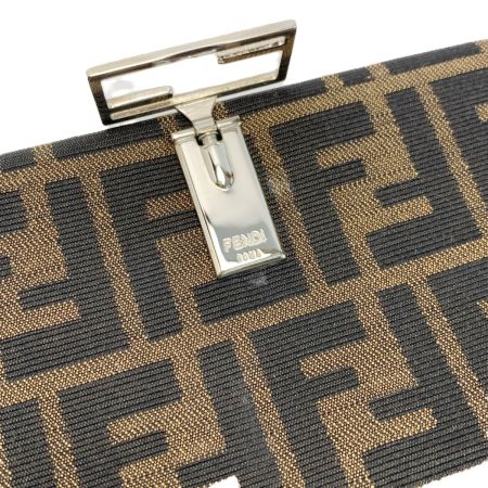  FENDI フェンディ 2つ折り長財布  ズッカ 07-15991 ブラウン キャンバス×レザー ガンチーニ金具