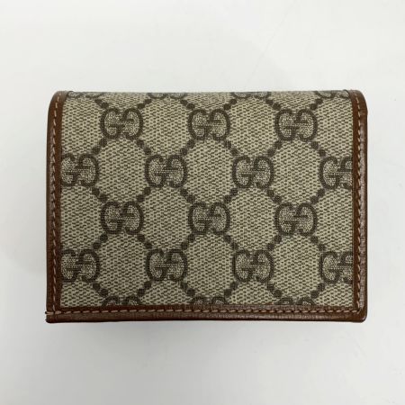  GUCCI グッチ 2つ折り財布 GGスプリーム 621887 ブラウン レザー ゴールド金具