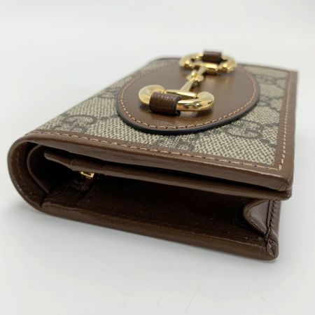  GUCCI グッチ 2つ折り財布 GGスプリーム 621887 ブラウン レザー ゴールド金具
