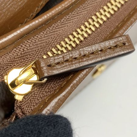  GUCCI グッチ 2つ折り財布 GGスプリーム 621887 ブラウン レザー ゴールド金具